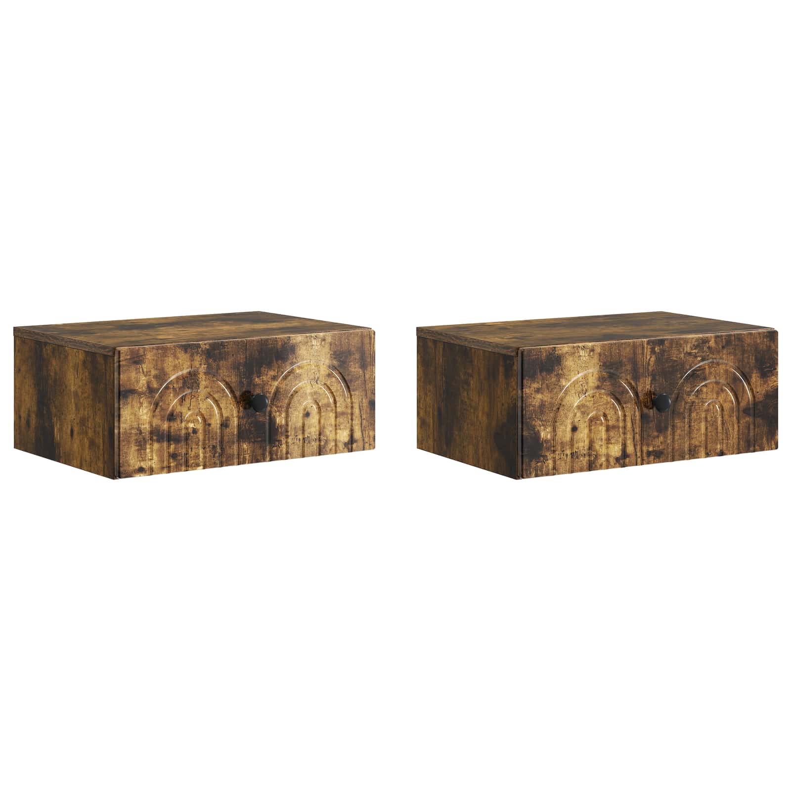 vidaXL Wall-Mounted Bedside Cabinet 2 pcs Smoked Oak 49 x 34.5 x 20 cm 2