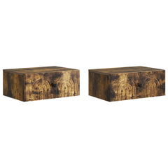 vidaXL Wall-Mounted Bedside Cabinet 2 pcs Smoked Oak 49 x 34.5 x 20 cm 2