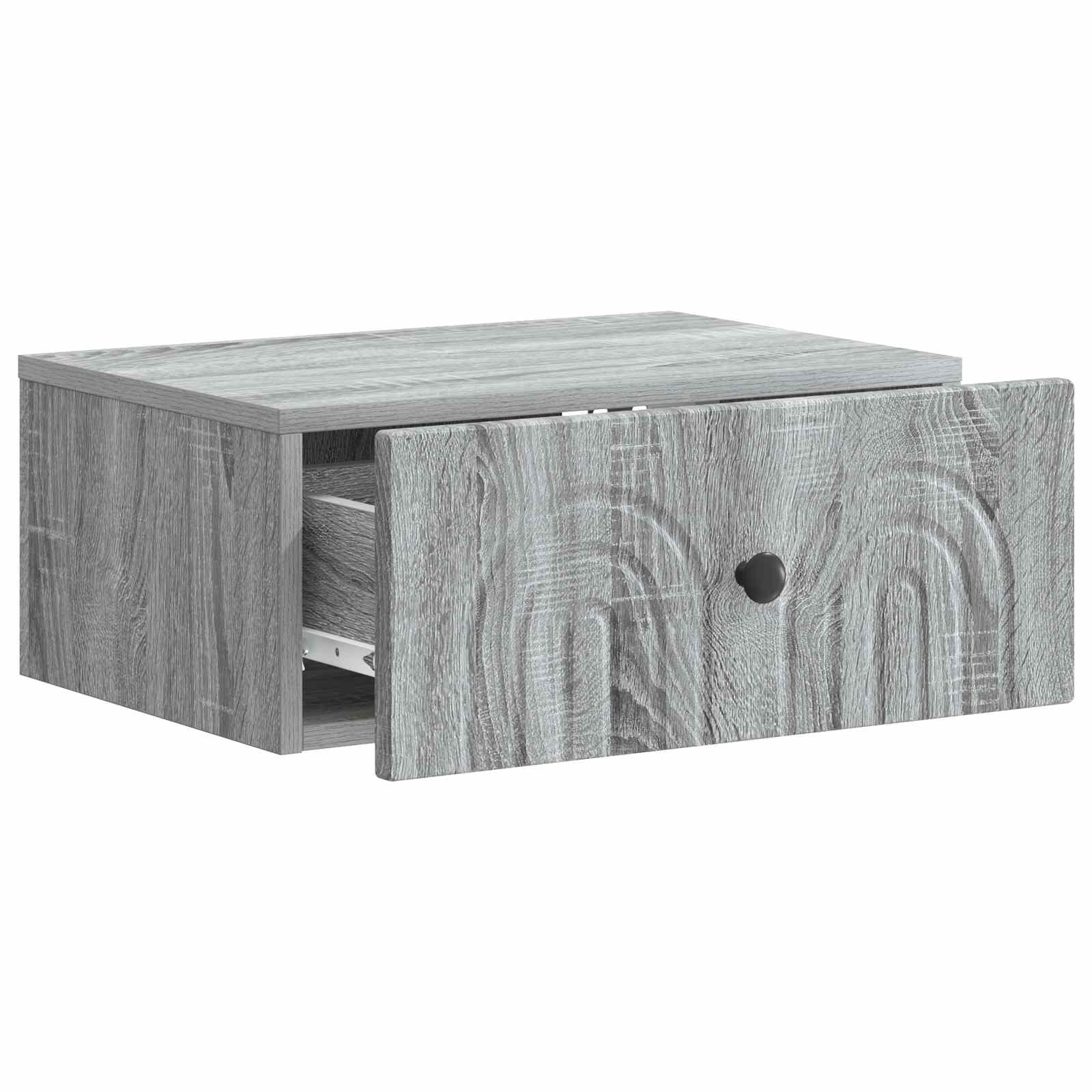 vidaXL Wall-Mounted Bedside Cabinet Grey Sonoma 49 x 34.5 x 20 cm 4
