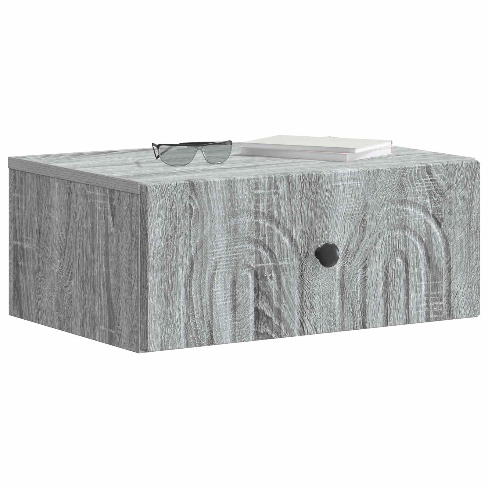 vidaXL Wall-Mounted Bedside Cabinet 2 pcs Grey Sonoma 3