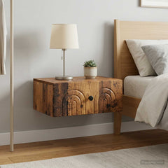 vidaXL Wall-Mounted Bedside Cabinet 2 pcs Old Wood 49 x 34.5 x 20 cm 4