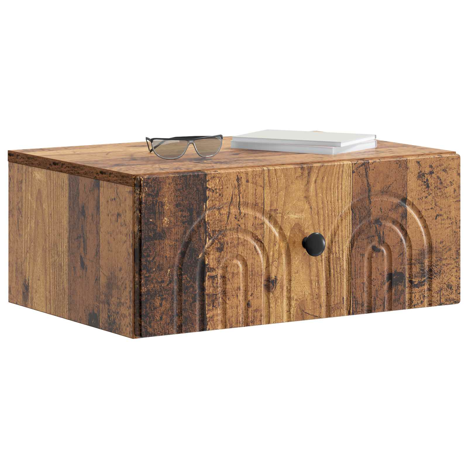 vidaXL Wall-Mounted Bedside Cabinet 2 pcs Old Wood 49 x 34.5 x 20 cm 3