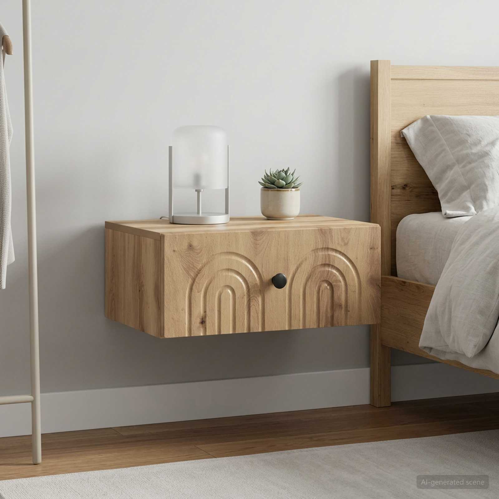 vidaXL Wall-Mounted Bedside Cabinet 2 pcs Artisan Oak 1