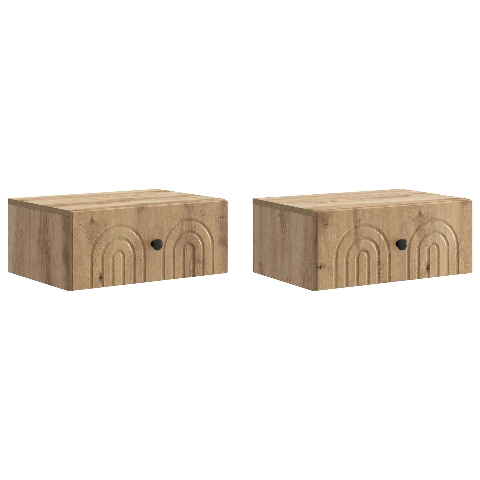 vidaXL Wall-Mounted Bedside Cabinet 2 pcs Artisan Oak 2