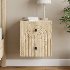 vidaXL Wall-Mounted Bedside Cabinet Sonoma Oak 33 x 34.5 x 40 cm 1