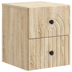 vidaXL Wall-Mounted Bedside Cabinet Sonoma Oak 33 x 34.5 x 40 cm 2