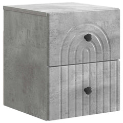 vidaXL Wall-Mounted Bedside Cabinet Concrete Grey 33 x 34.5 x 40 cm 2