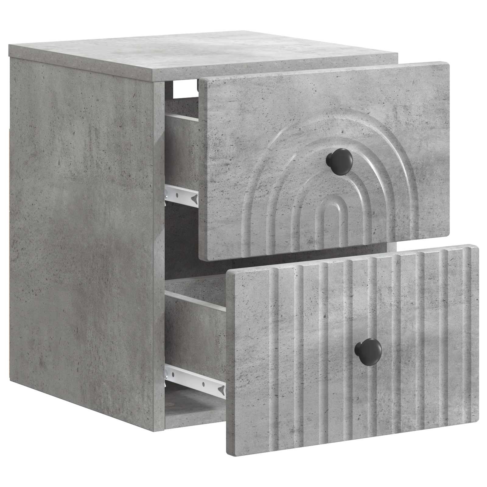 vidaXL Wall-Mounted Bedside Cabinet Concrete Grey 33 x 34.5 x 40 cm 4