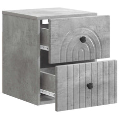 vidaXL Wall-Mounted Bedside Cabinet Concrete Grey 33 x 34.5 x 40 cm 4