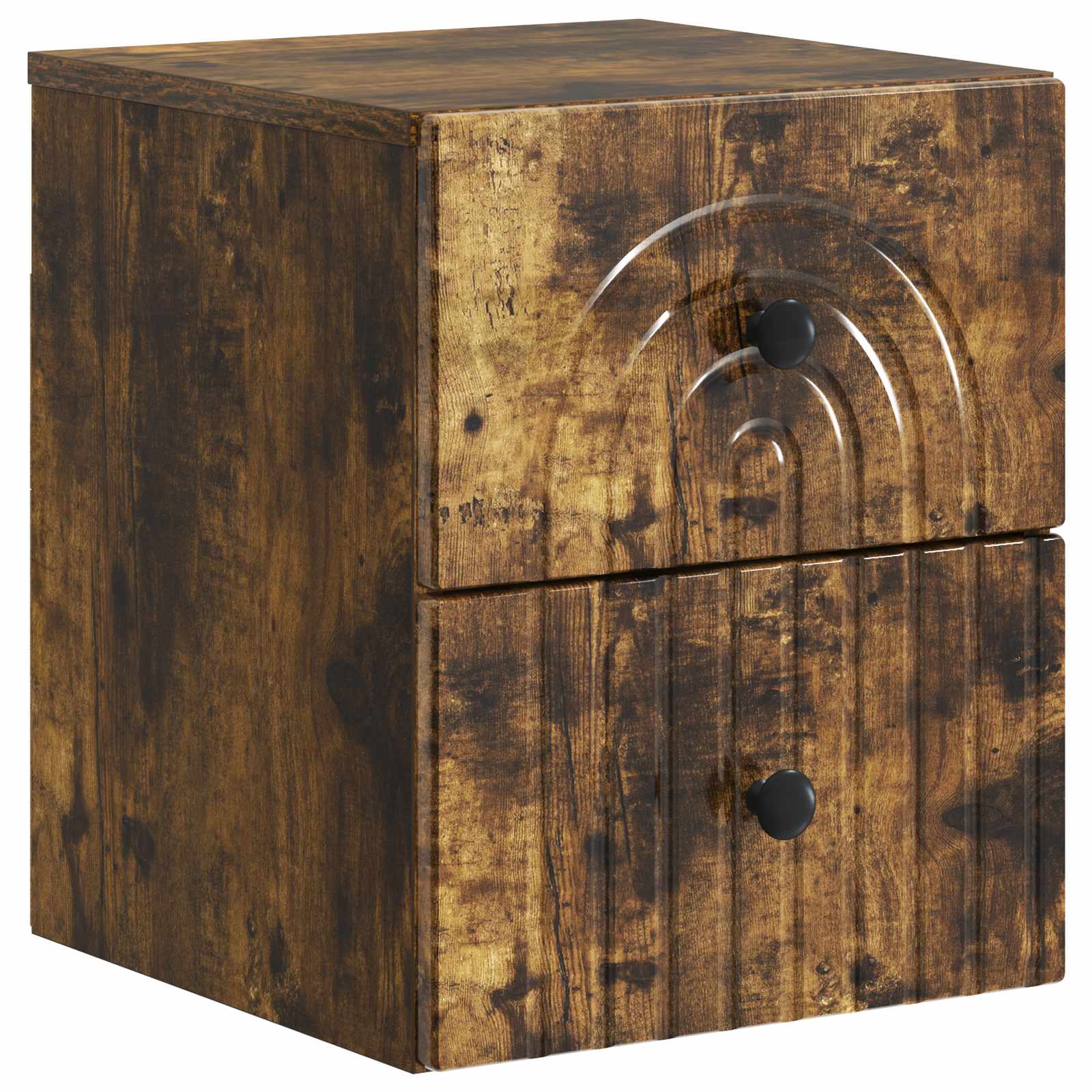 vidaXL Wall-Mounted Bedside Cabinet Smoked Oak 33 x 34.5 x 40 cm 2