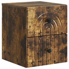 vidaXL Wall-Mounted Bedside Cabinet Smoked Oak 33 x 34.5 x 40 cm 2