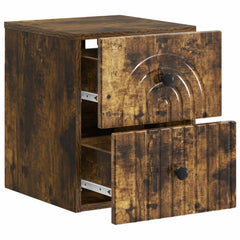 vidaXL Wall-Mounted Bedside Cabinet Smoked Oak 33 x 34.5 x 40 cm 4