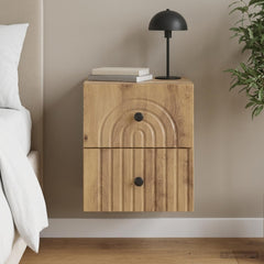 vidaXL Wall-Mounted Bedside Cabinet Artisan Oak 33 x 34.5 x 40 cm 1