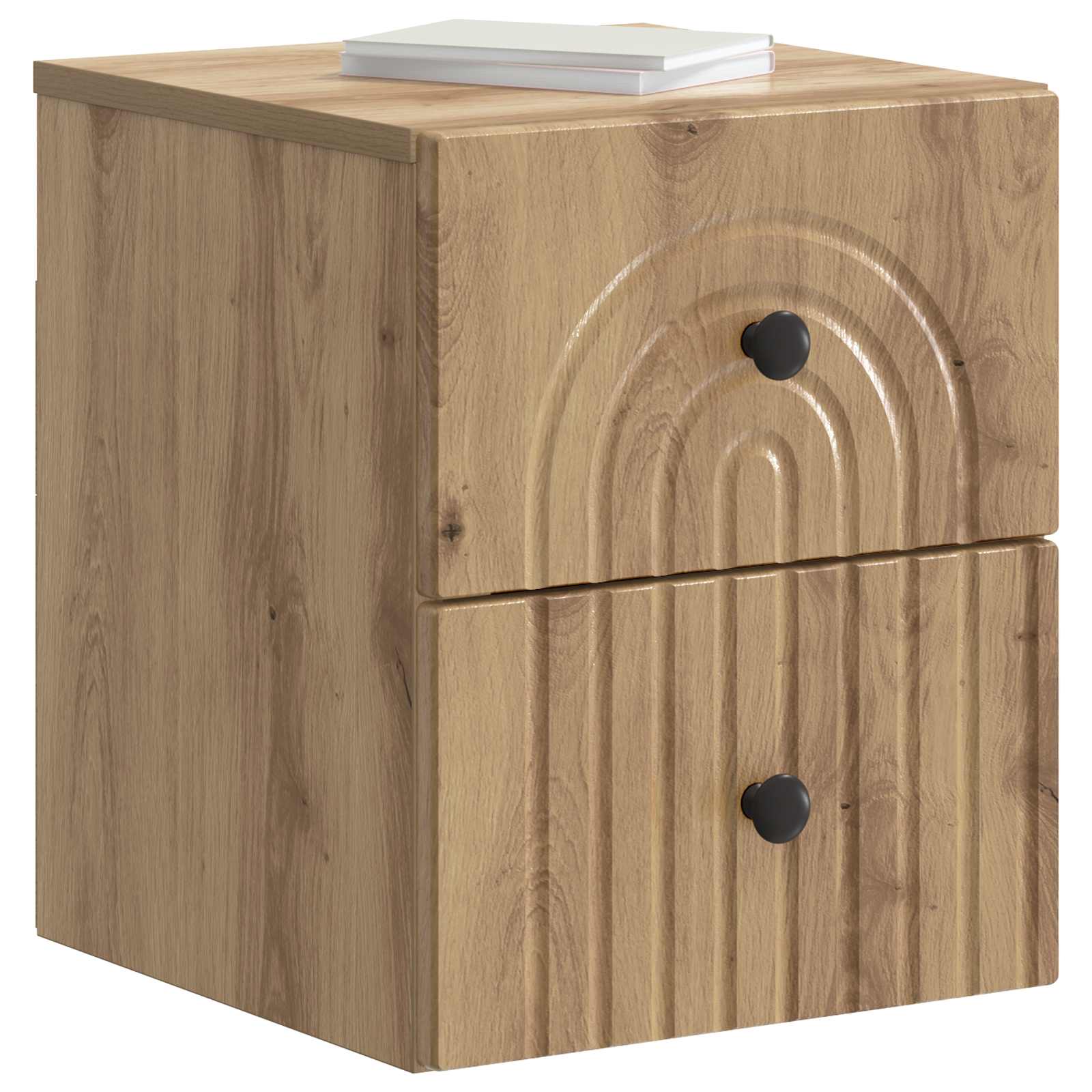 vidaXL Wall-Mounted Bedside Cabinet Artisan Oak 33 x 34.5 x 40 cm 3