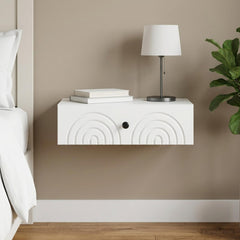 vidaXL Wall-Mounted Side Table White 59 x 34.5 x 17 cm Engineered Wood 1