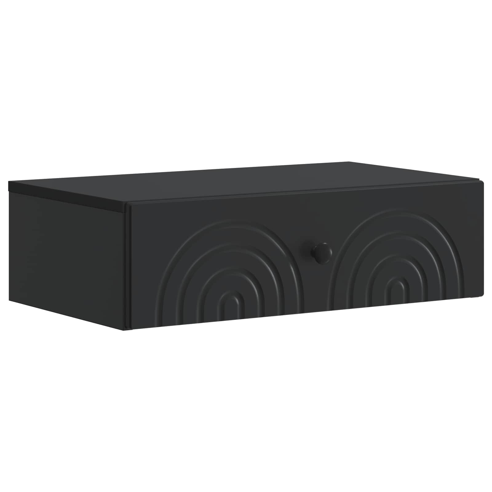 vidaXL Wall-Mounted Side Table 59 x 34.5 x 17 cm Engineered Wood Black 2