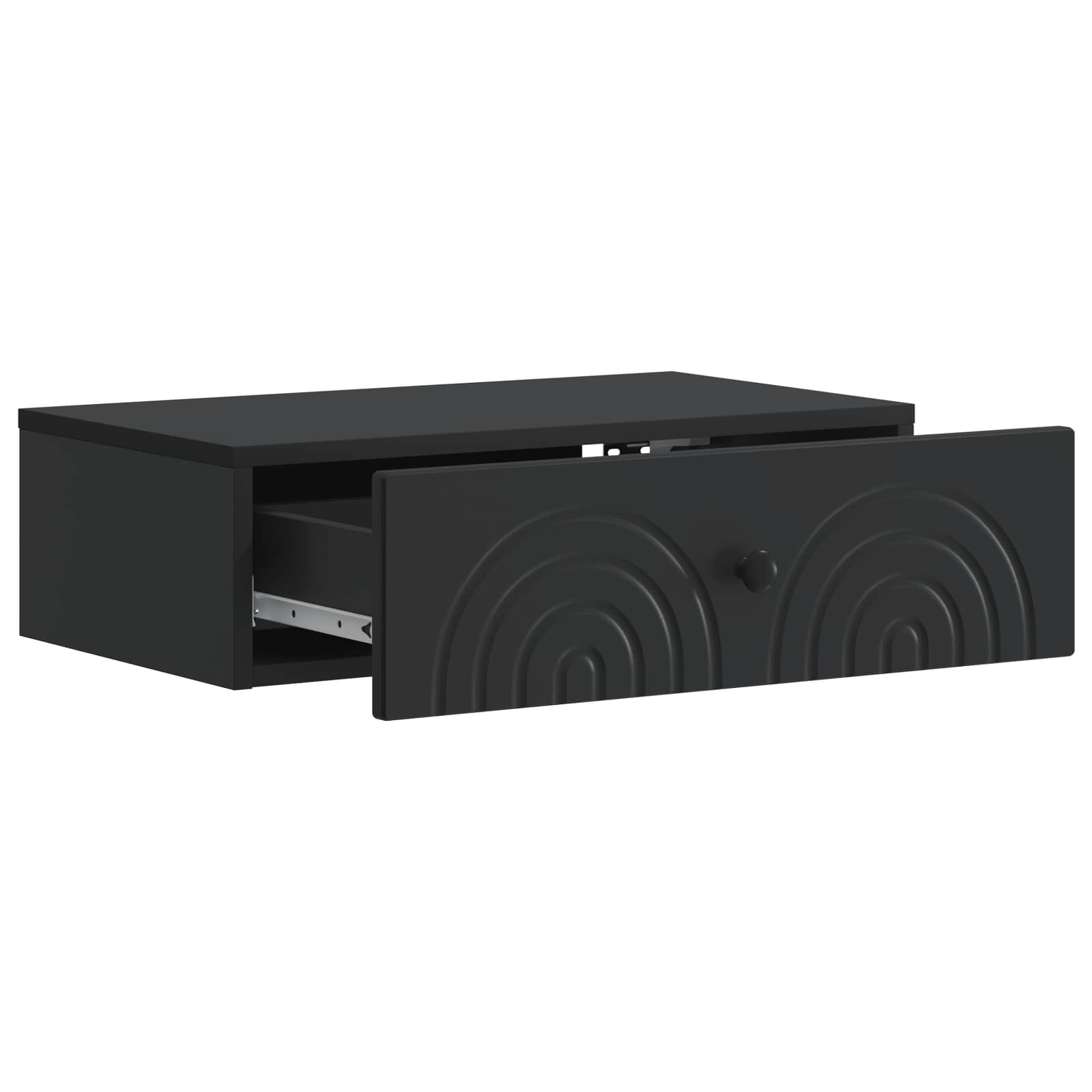 vidaXL Wall-Mounted Side Table 59 x 34.5 x 17 cm Engineered Wood Black 4