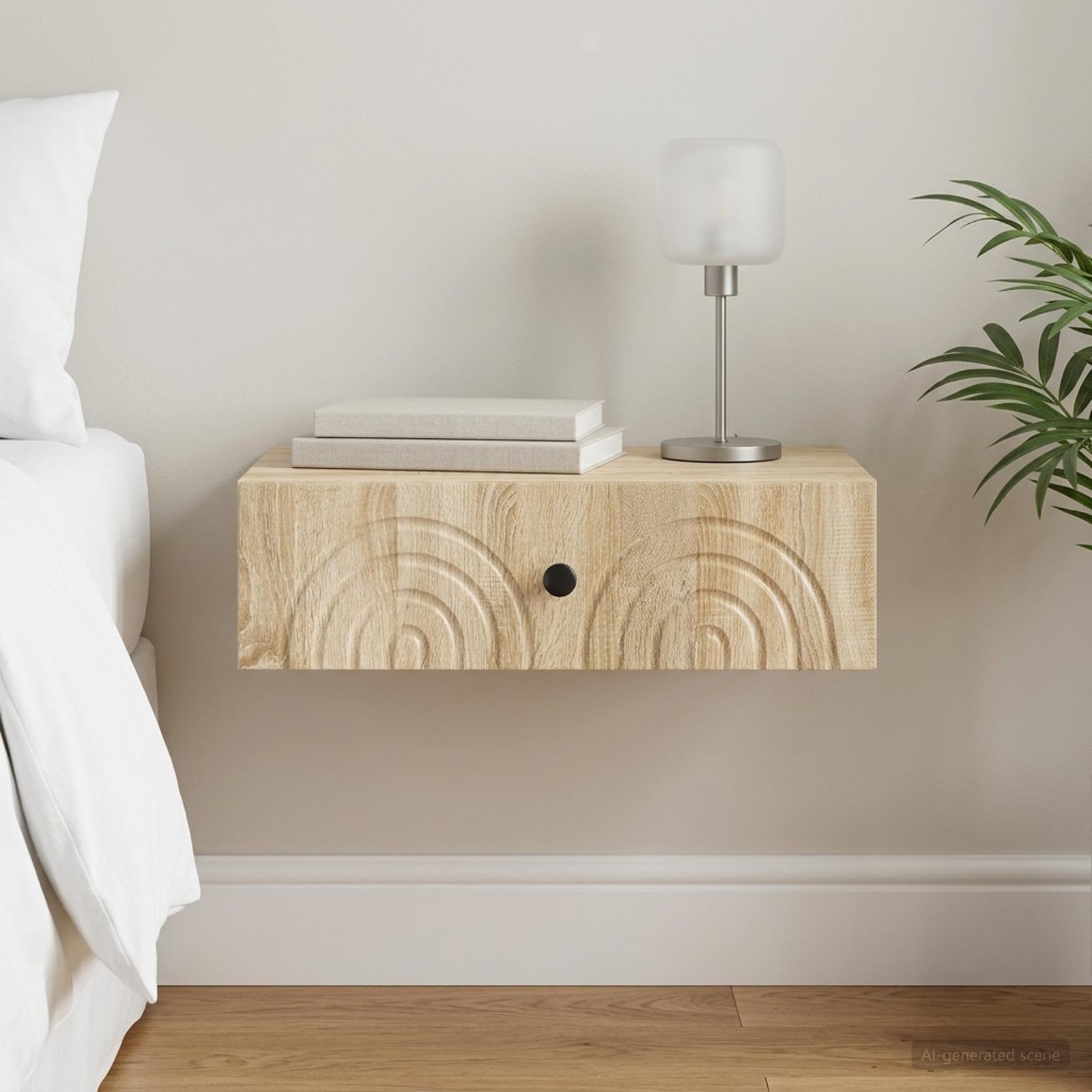 vidaXL Wall-Mounted Side Table 59 x 34.5 x 17 cm Engineered Wood 1