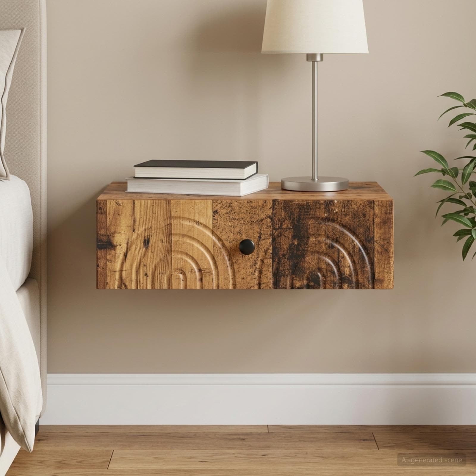vidaXL Wall-Mounted Side Table 59 x 34.5 x 17 cm Engineered Wood 1