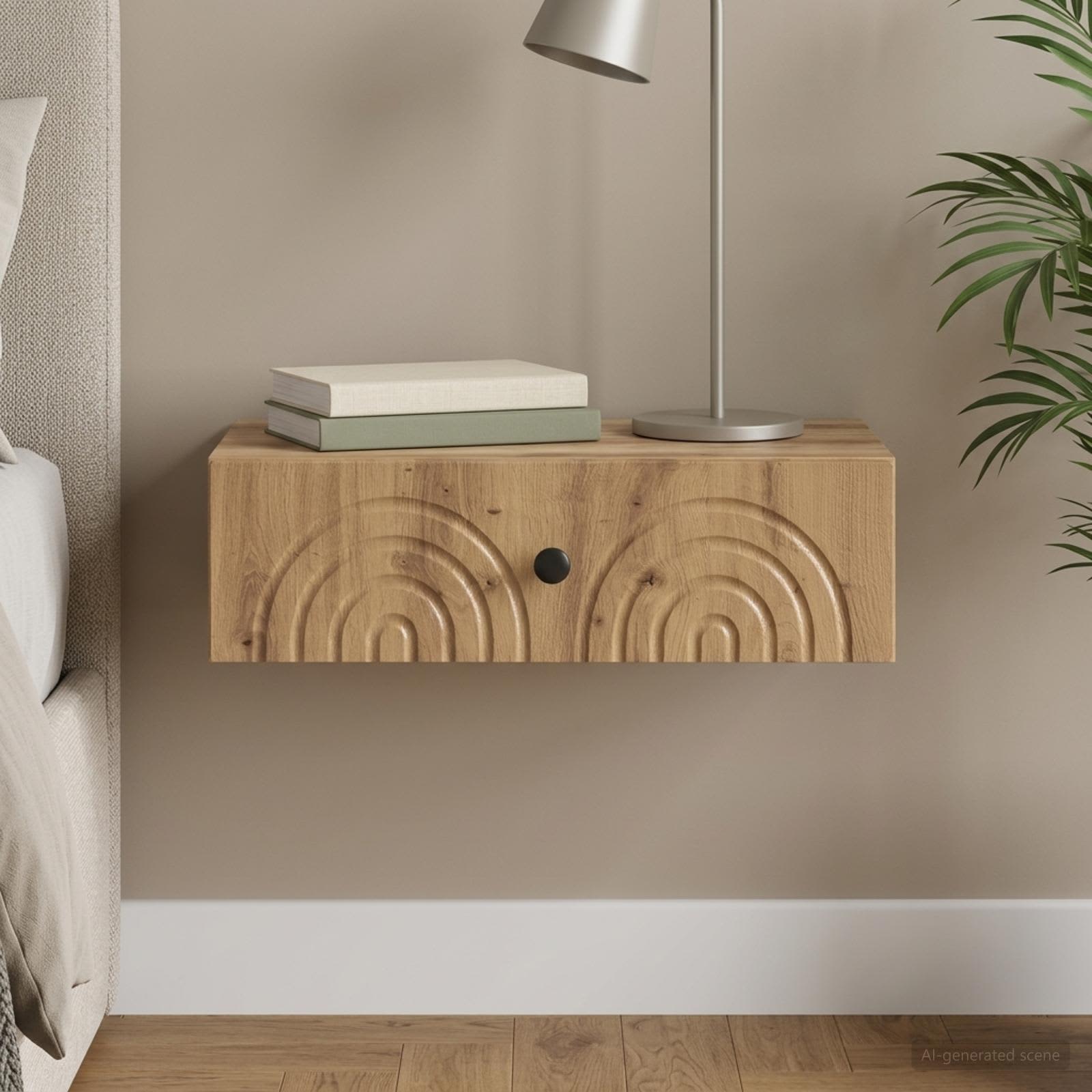 vidaXL Wall-Mounted Side Table 59 x 34.5 x 17 cm Engineered Wood 1