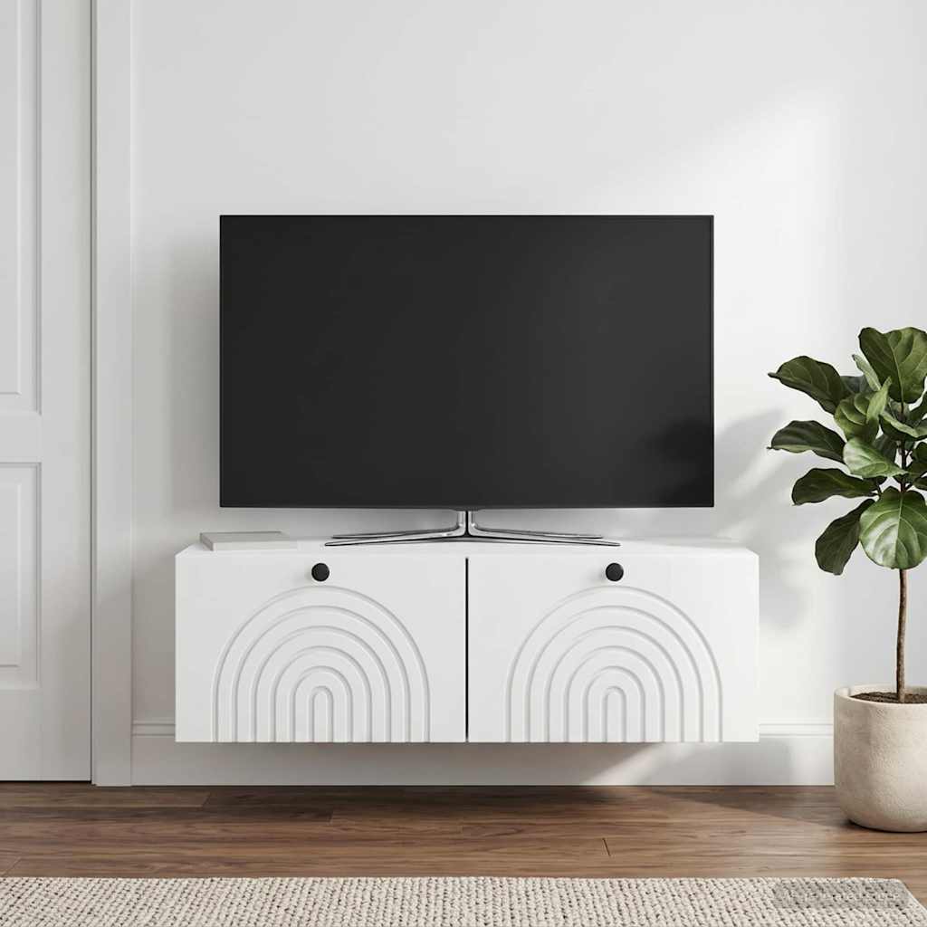 vidaXL Wall-Mounted TV Cabinet 99 x 41 x 30 cm White Engineered Wood 1
