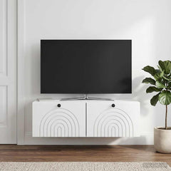 vidaXL Wall-Mounted TV Cabinet 99 x 41 x 30 cm White Engineered Wood 1