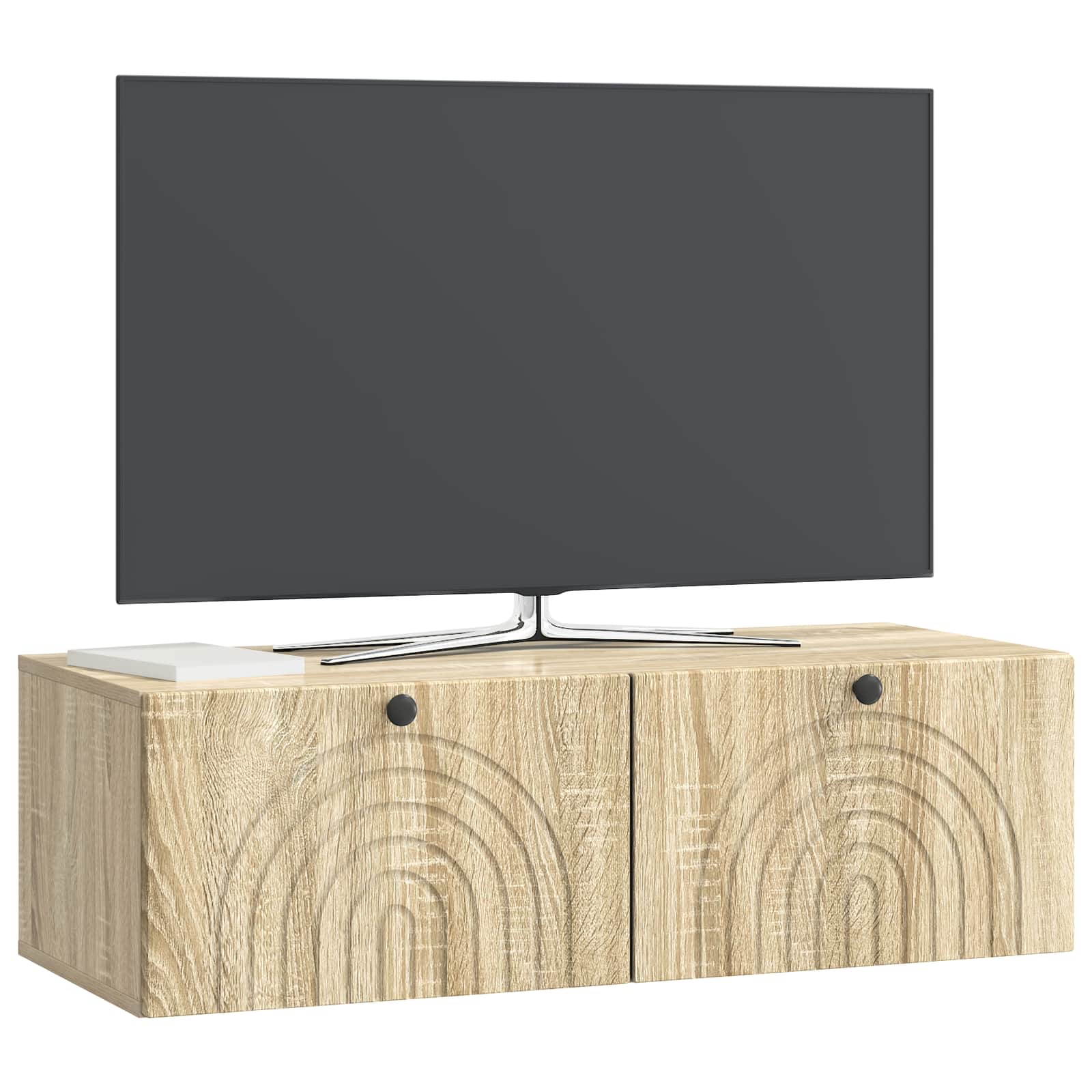 vidaXL Wall-Mounted TV Cabinet Wall-mounted Sonoma Oak 98 x 41 x 30 cm 3