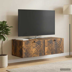 vidaXL Wall-Mounted TV Cabinet Wall-mounted Smoked Oak 99 x 41 x 30 cm 1