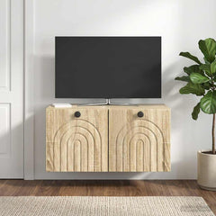 vidaXL Wall-Mounted TV Cabinet Sonoma Oak 59.5 x 31 x 30 cm 4