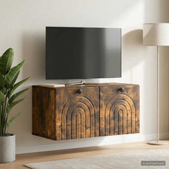 vidaXL Wall-Mounted TV Cabinet Smoked Oak 59.5 x 31 x 30 cm 4