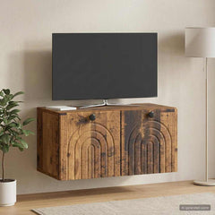 vidaXL Wall-Mounted TV Cabinet Wall-mounted Old Wood 59.5 x 31 x 30 cm 4
