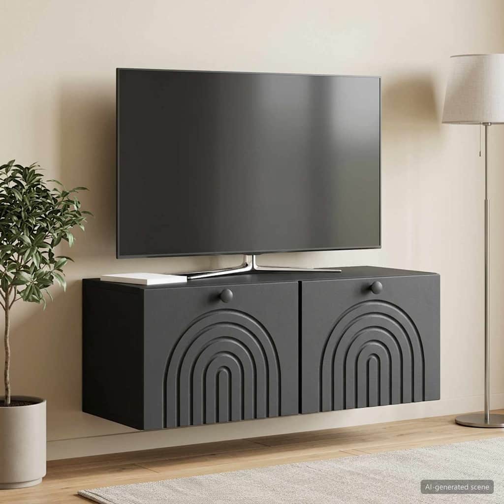 Wall-Mounted TV Cabinet 78.5 x 31 x 30 cm Black