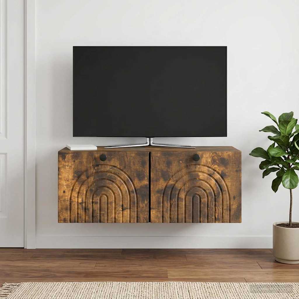 Wall-Mounted TV Cabinet 78.5 x 31 x 30 cm Smoked oak