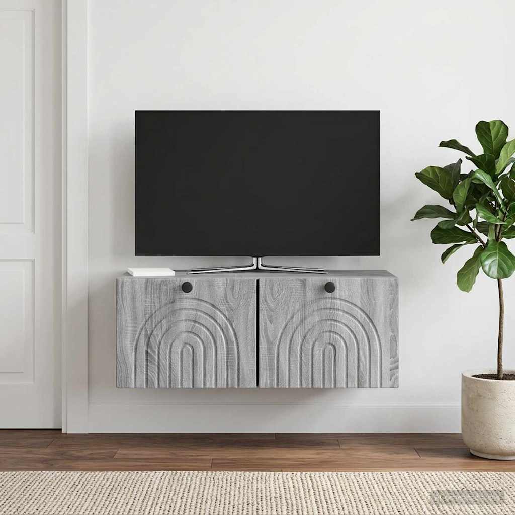 Wall-Mounted TV Cabinet 78.5 x 31 x 30 cm Grey sonoma