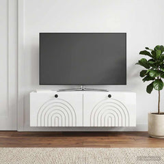 vidaXL Wall-Mounted TV Cabinet High Gloss White 98 x 31 x 30 cm 1