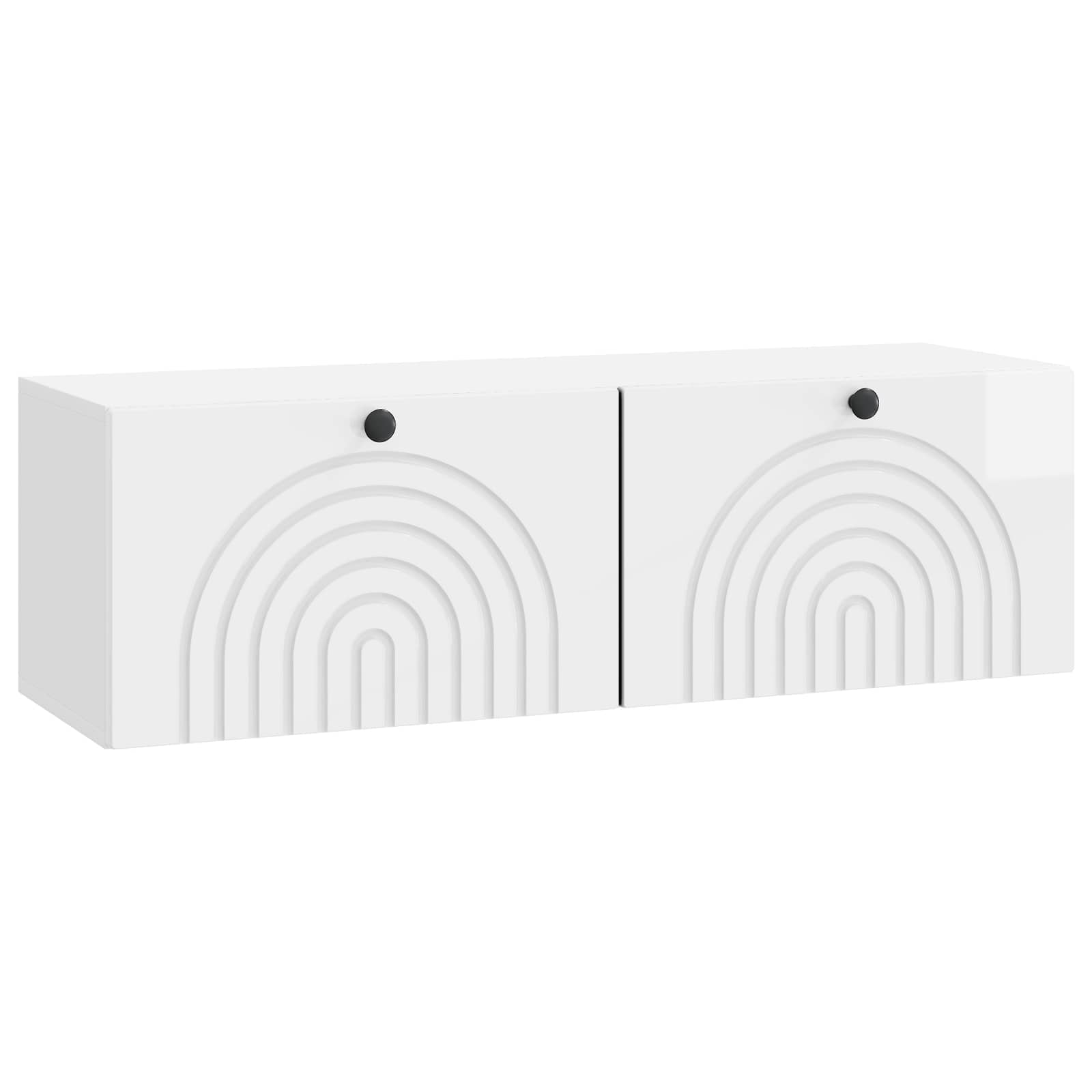vidaXL Wall-Mounted TV Cabinet High Gloss White 98 x 31 x 30 cm 2
