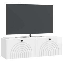 vidaXL Wall-Mounted TV Cabinet High Gloss White 98 x 31 x 30 cm 3