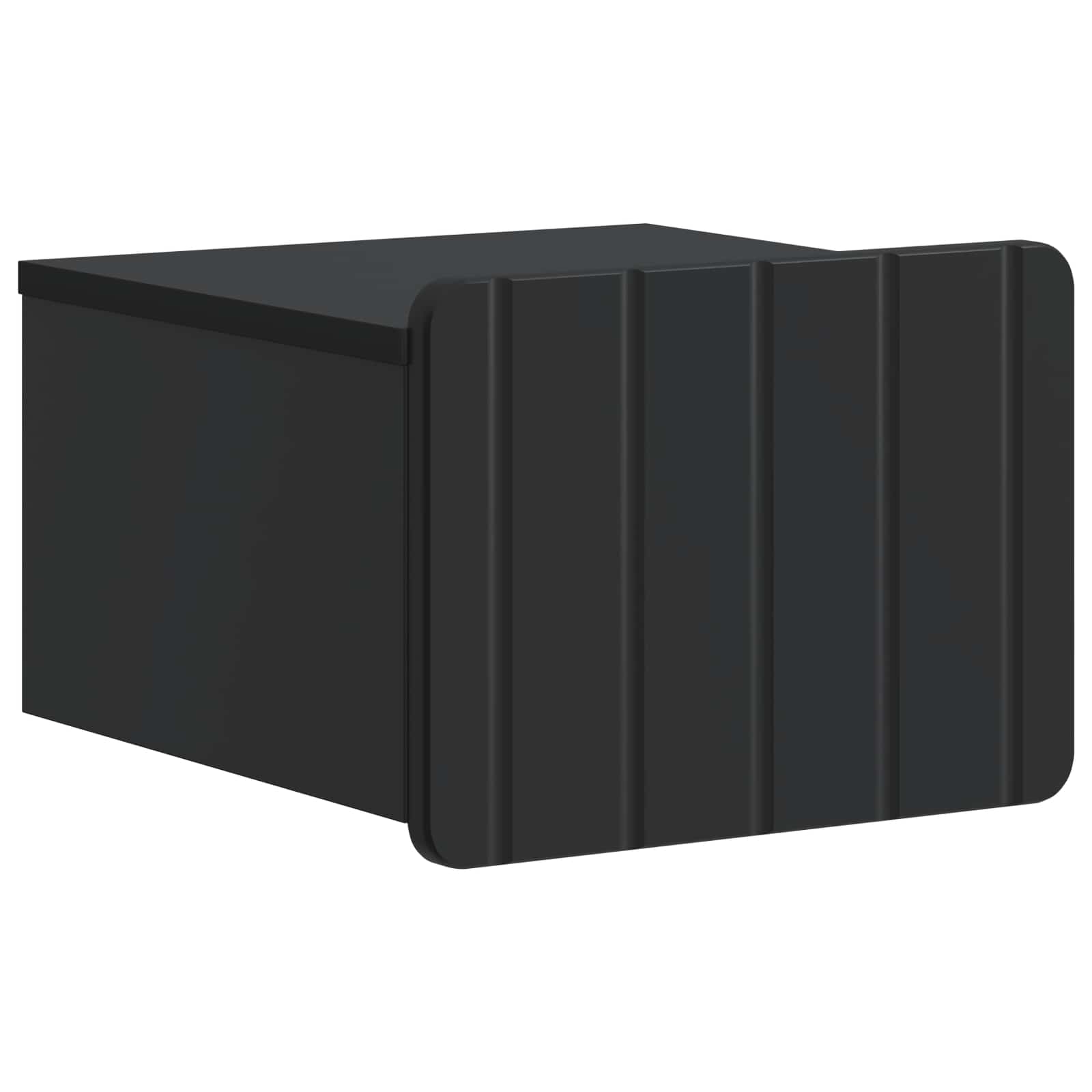 vidaXL Wall-Mounted Bedside Cabinet Black 33 x 34.5 x 24 cm 2