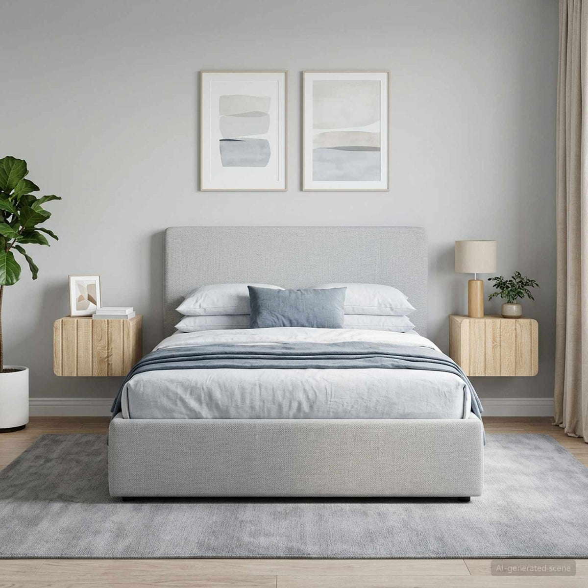 vidaXL Wall-Mounted Bedside Cabinet 33 x 34.5 x 24 cm