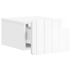 vidaXL Wall-Mounted Bedside Cabinet High Gloss White 33 x 34.5 x 24 cm 4
