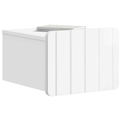 vidaXL Wall-Mounted Bedside Cabinet High Gloss White 33 x 34.5 x 24 cm 3