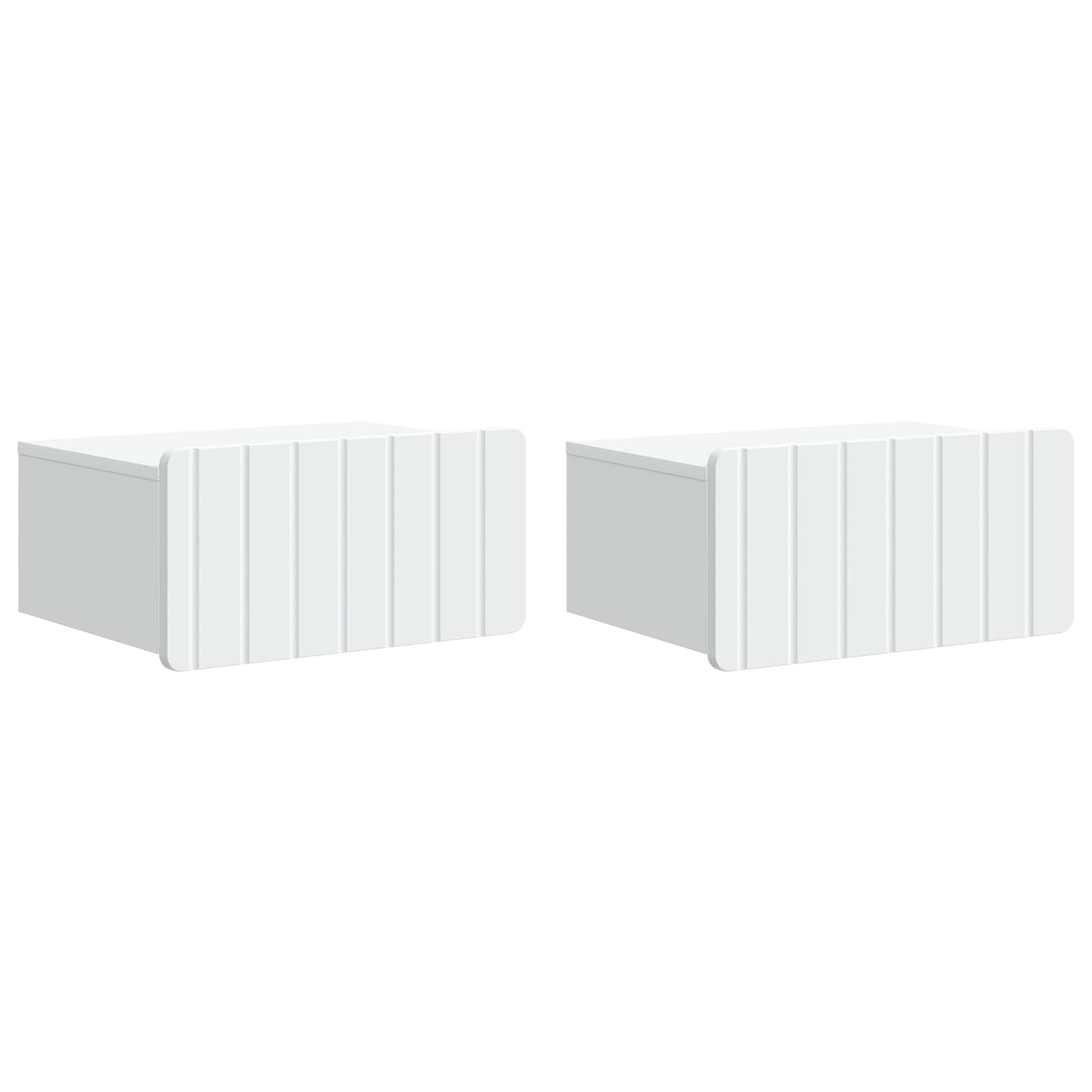 vidaXL Wall-Mounted Bedside Cabinet 2 pcs White 49 x 34.5 x 24 cm 2
