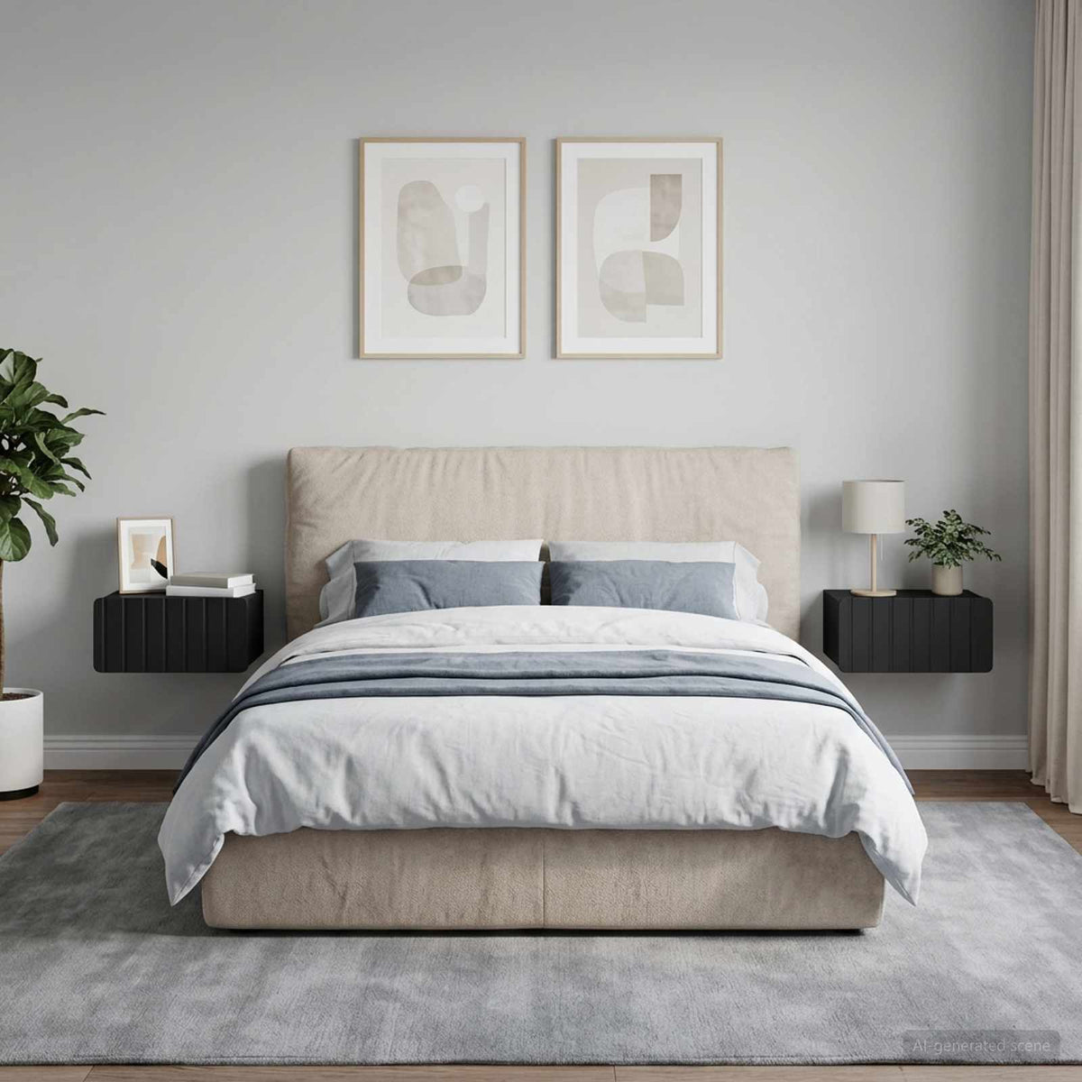 vidaXL Wall-Mounted Bedside Cabinet 49 x 34.5 x 24 cm