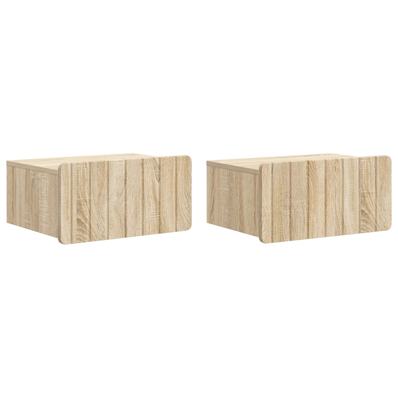 vidaXL Wall-Mounted Bedside Cabinet 2 pcs Sonoma Oak 49 x 34.5 x 24 cm 2