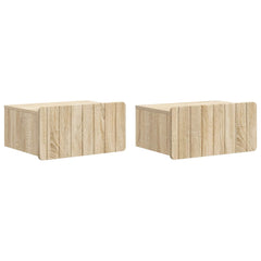 vidaXL Wall-Mounted Bedside Cabinet 2 pcs Sonoma Oak 49 x 34.5 x 24 cm 2