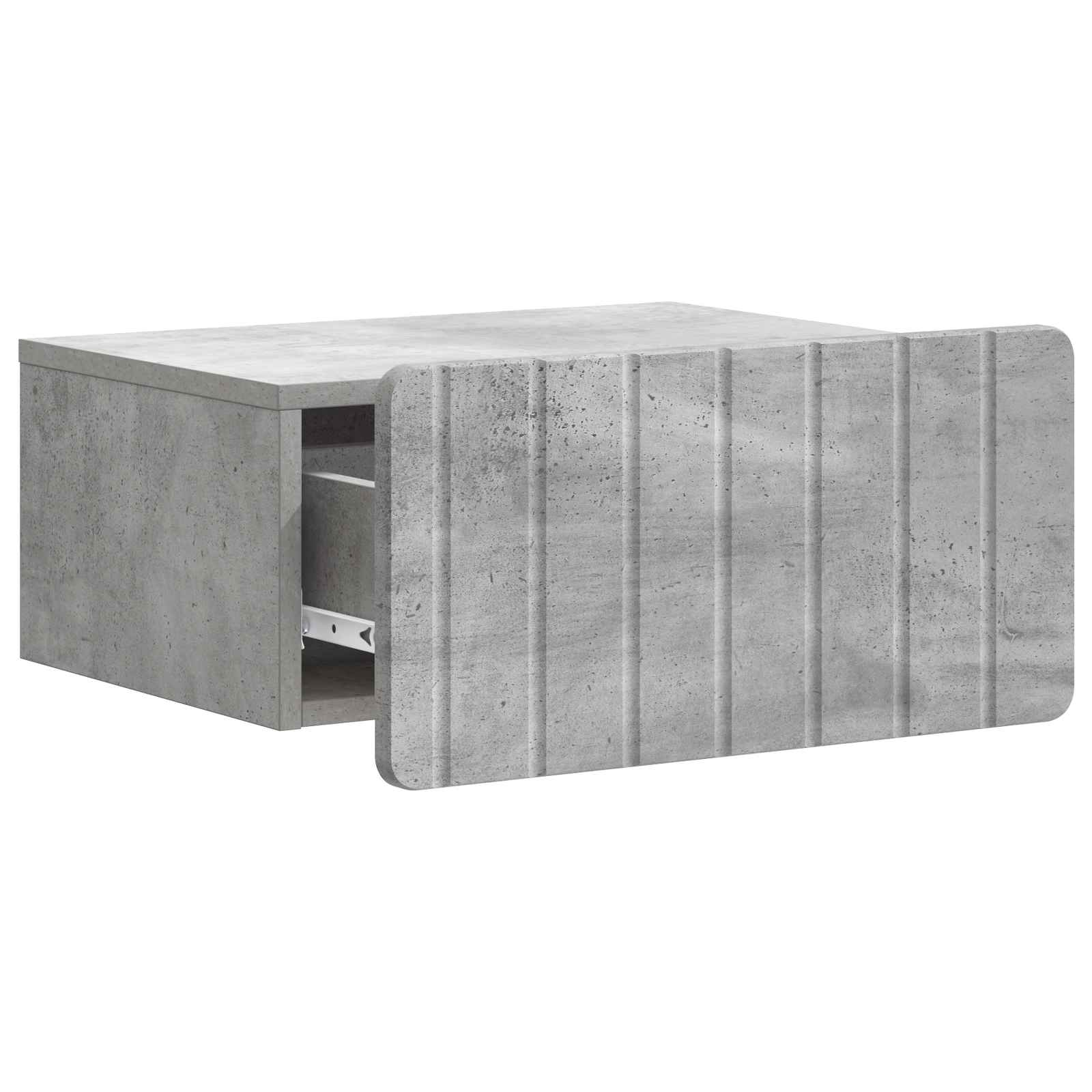 vidaXL Wall-Mounted Bedside Cabinet Concrete Grey 49 x 34.5 x 24 cm 4