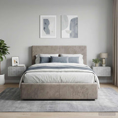 vidaXL Wall-Mounted Bedside Cabinet 2 pcs Concrete Grey 1