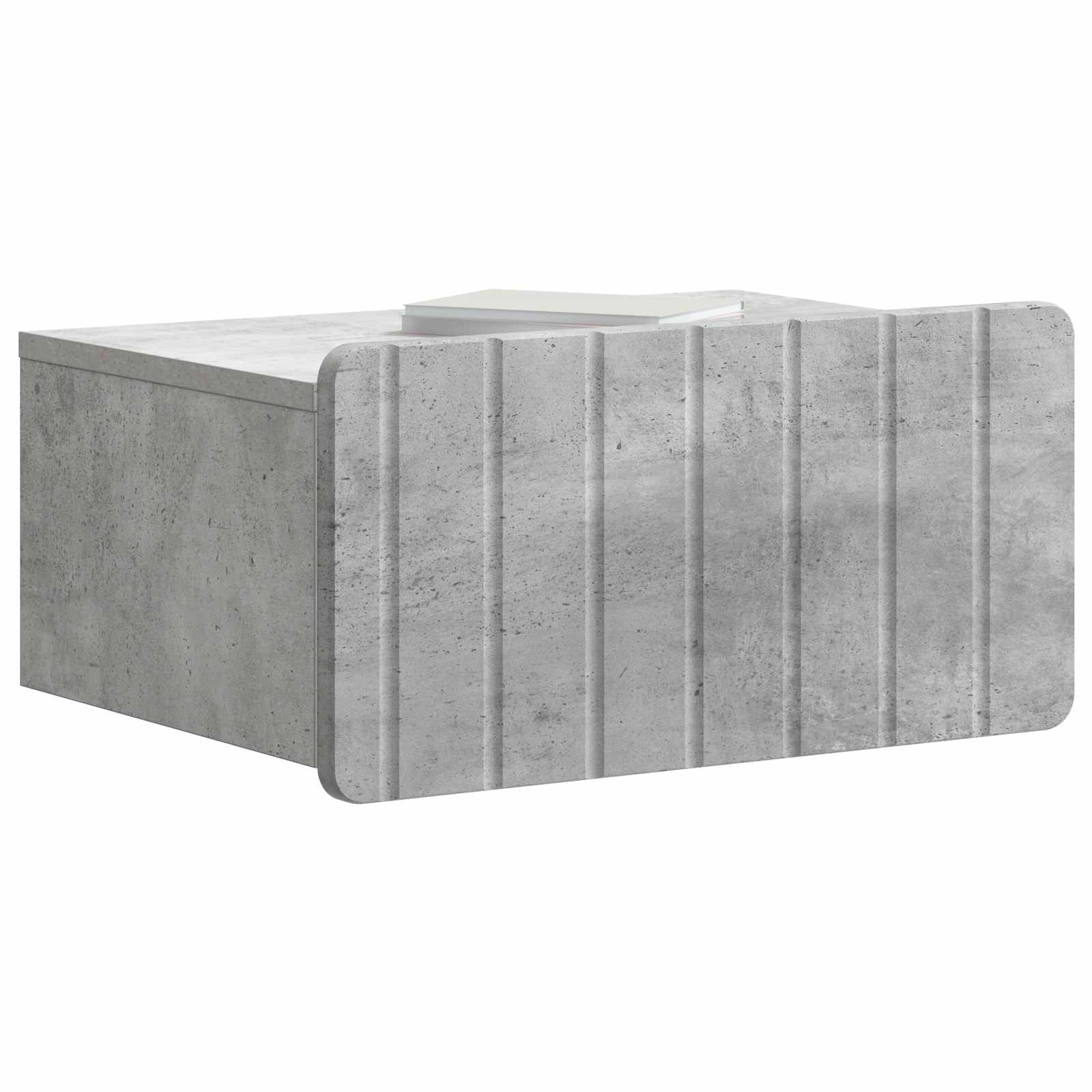 vidaXL Wall-Mounted Bedside Cabinet 2 pcs Concrete Grey 3
