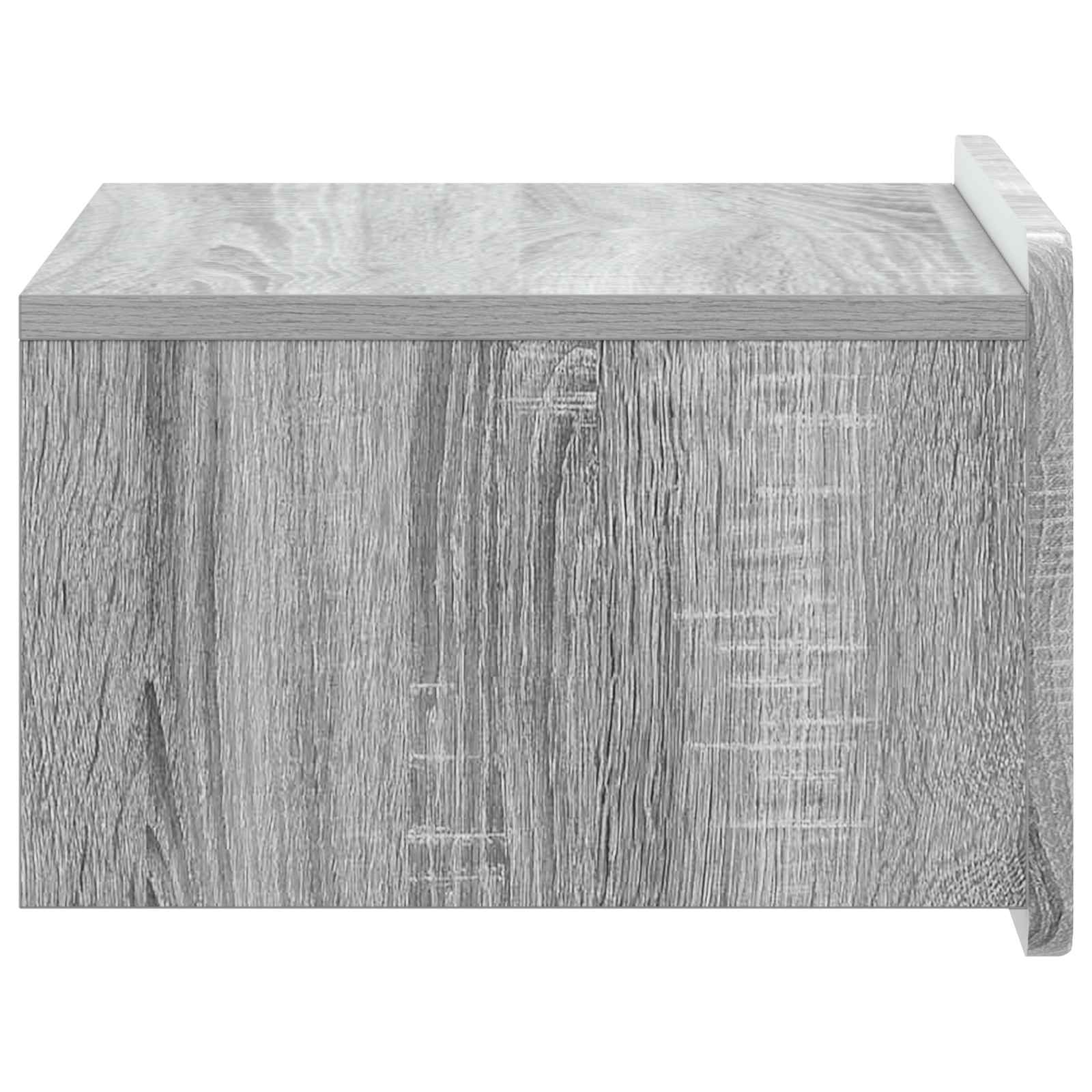 vidaXL Wall-Mounted Bedside Cabinet Grey Sonoma 49 x 34.5 x 24 cm 6