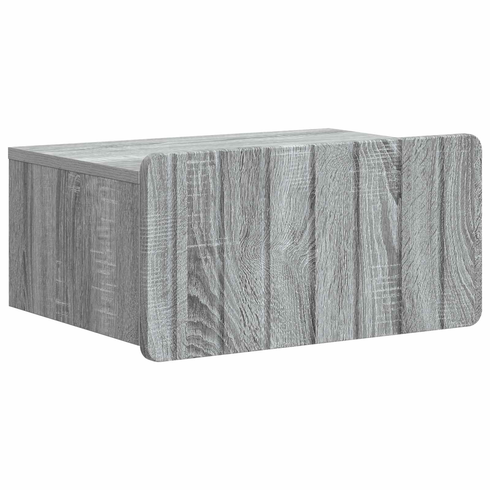 vidaXL Wall-Mounted Bedside Cabinet 2 pcs Grey Sonoma 5